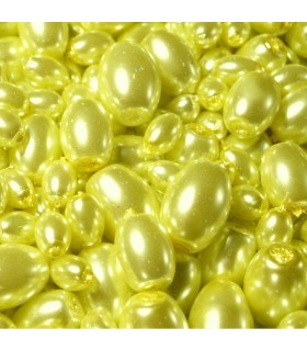 Voskované perly oválik 4-12mm mix HLADKÉ 50 g